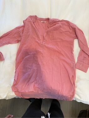 O'Neill Men's Casual Pink Button-Down Tunic Shirt